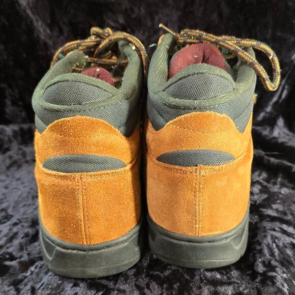 Mens Size 8 Brown Leather with Pine Green Accent Hiking Boots - Picture 5 of 8